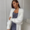 Imitation Mink White Sweater Cardigan Coat Women's Loose