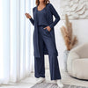 Sling Top Long Cardigan Trousers Three Suit