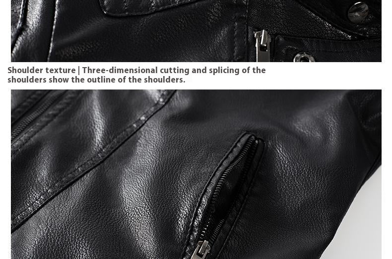 Giacca in pelle alla moda da uomo, giacca in PU foderata in pile