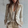Womens Fashion Printed Lapel Flare-Sleeve Blazer