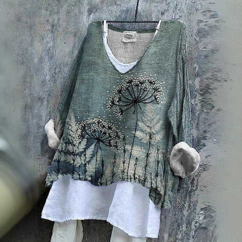 Stampa Digitale 3D Donna Girocollo Manica Lunga alla Moda