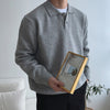 Maglione polo con risvolto, maglione largo da uomo