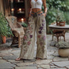 Womens Retro Casual Versatile Wide-leg Pants
