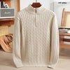 Men's Woolen Half Zipper Thick Casual Long-sleeved Sweater