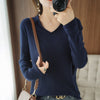 V-neck Long Sleeve Women's Knitwear Top