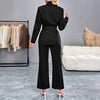Women's Fashion Elegant Lady Solid Color Belt Sets Western Suit