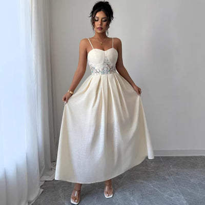 Womens Cinched Strapless Sexy Dress