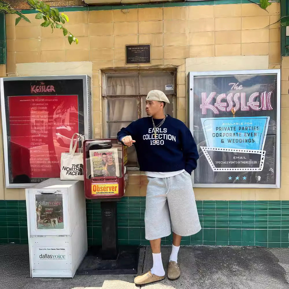 European And American Style Autumn And Winter Round Neck Long Sleeve Letters Brocade Sweater