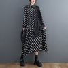 Artistic Plus Size Loose Slimming Printed Stitching Mid-length Dress