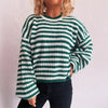 Maglione pullover ampio a maniche lunghe con scollo rotondo, nuovo stile vintage, per autunno e inverno, per donna