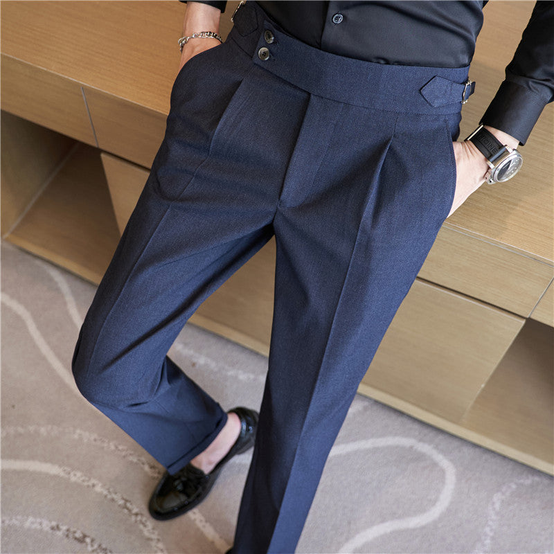 High Waist Casual Slim Fit Suit Pants