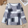 Casual Versatile Geometric Round Neck Long Sleeve Top