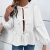 Casual Loose Buckle Shirt Top For Women