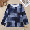 Casual Versatile Geometric Round Neck Long Sleeve Top