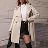 Women's Elegant Lace-up Solid Color Slim-fit Woolen Coat