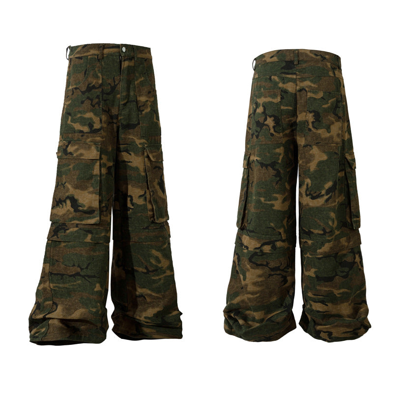 High Street Retro Multi-pocket Camouflage Cargo Pants