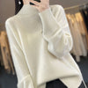 High Collar Drop-shoulder Sleeve Split Thick Sweater Women