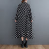Artistic Plus Size Loose Slimming Printed Stitching Mid-length Dress