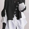 Autumn And Winter Pullover Women's Stitching Shirt Fake Two-piece Fashion