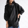 New Dark High Cascading Collar Long Sleeve Shirt