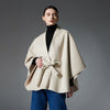 Women's Double-sided Solid Color Beige Belt Shawl