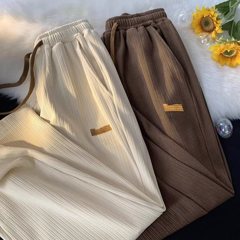 Summer Thin Ice Silk High-grade Wide-leg Pants Loose Casual