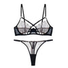 Cross Strap Breast-shaping Lace Bra Small Anti-sagging Underwear Suit