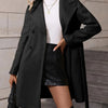 Women's Elegant Lace-up Solid Color Slim-fit Woolen Coat