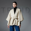 Women's Double-sided Solid Color Beige Belt Shawl