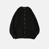 Men's Round Neck Loose Casual Trend Coat Black Sweater