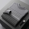 Men's Pure Wool Sweater Loose-fitting Casual Round-neck Color Matching