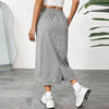 Sports Leisure Commute Loose Elastic Waist Solid Skirt