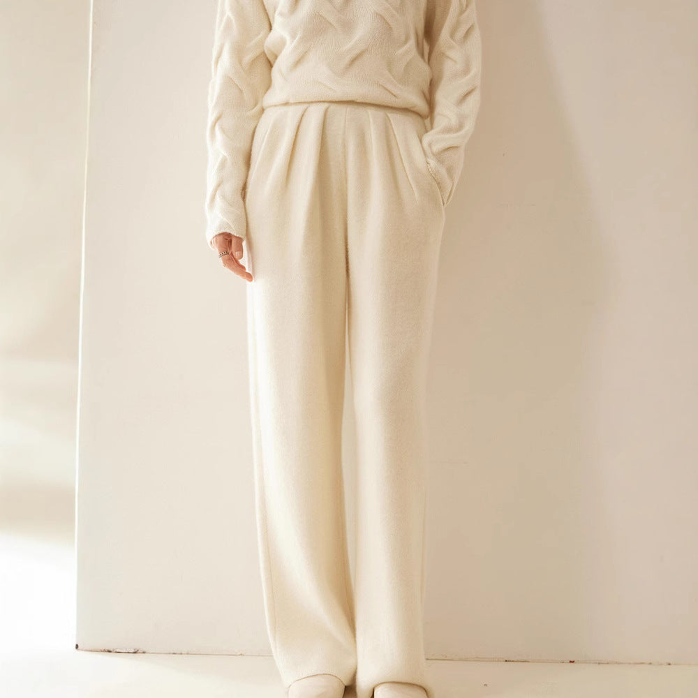 Autumn And Winter Cashmere Women's Wide-leg Pants