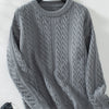 European And American Fashion Round Neck Twist Knit Sweater Pullover Long Sleeve