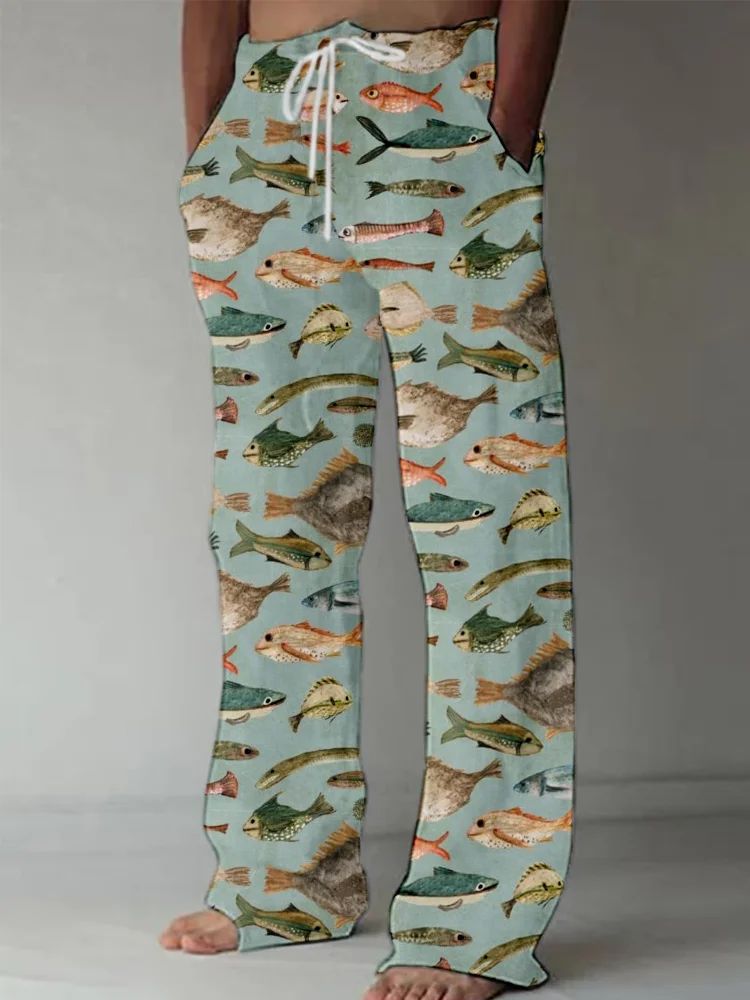 Casual Straight-leg Loose Drawstring Trousers