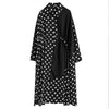 Artistic Plus Size Loose Slimming Printed Stitching Mid-length Dress