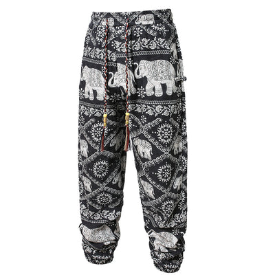 Men's Casual White And Colored Ankle-tied Harem Pants