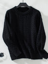 European And American Fashion Round Neck Twist Knit Sweater Pullover Long Sleeve