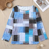 Casual Versatile Geometric Round Neck Long Sleeve Top