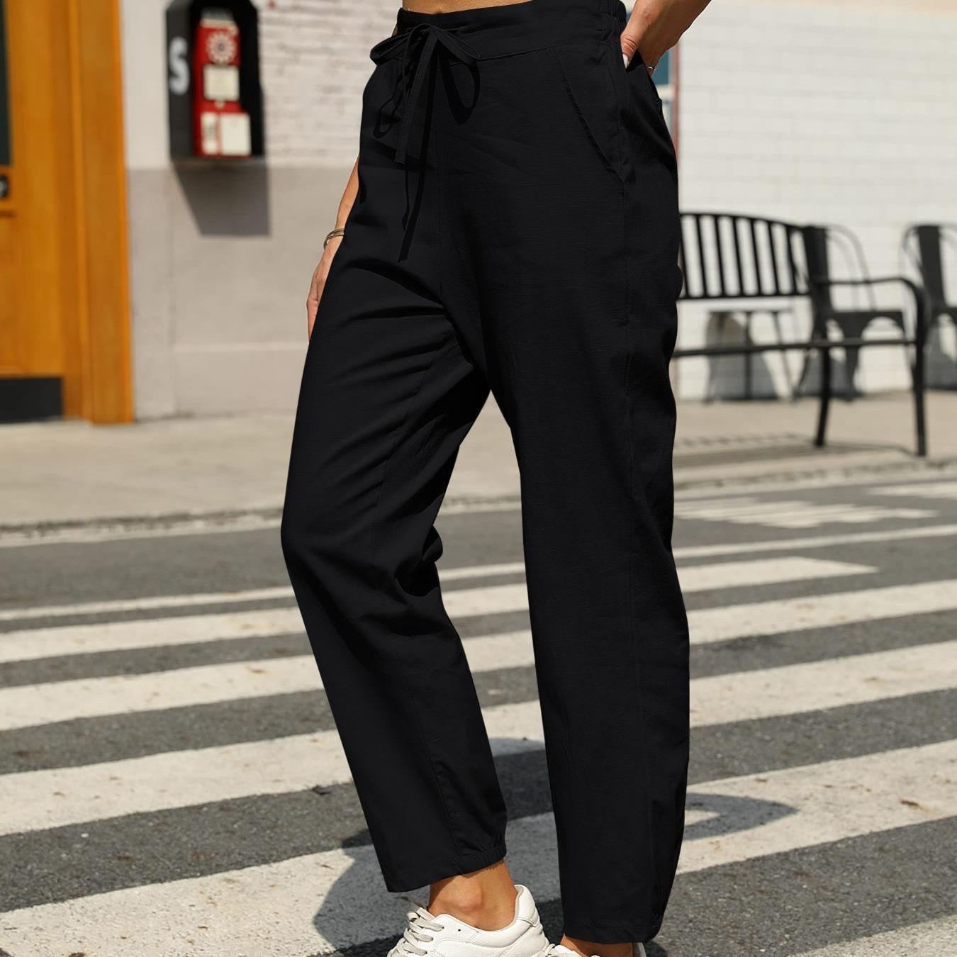Women's New Casual Cotton And Linen Trousers