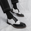 Brogue Plus Size Color Matching Trendy Young Men's Leather Shoes