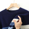 Autumn And Winter Round Neck Woolen Sweater Men's Contrasting Color Jacquard Inner Wear Sweater
