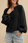 Solid Color Half-open Collar Stitching Lace Loose And Stylish Long Sleeves Sweater