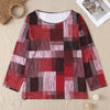 Casual Versatile Geometric Round Neck Long Sleeve Top