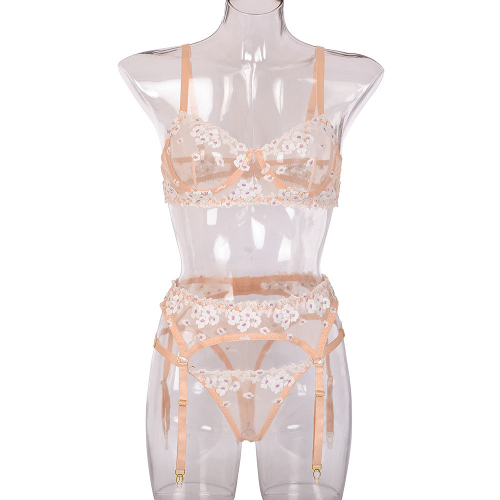 Mini Flowers Steel Ring Embroidery Three-piece Set 3016