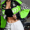 Women's Loose Fashion Short Letters Casual Zipper Jacket Coat