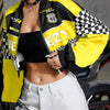 Women's Loose Fashion Short Letters Casual Zipper Jacket Coat