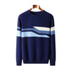 Autumn And Winter Round Neck Woolen Sweater Men's Contrasting Color Jacquard Inner Wear Sweater