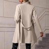 Women's Elegant Lace-up Solid Color Slim-fit Woolen Coat