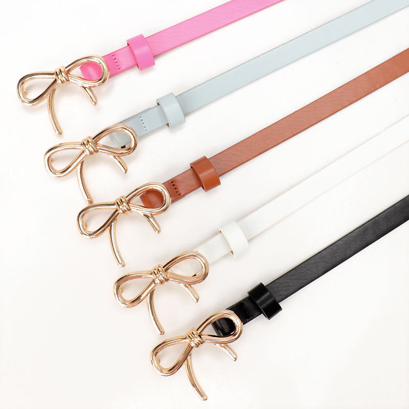 New Sweet Girl Bow Women's Light Luxury Flawless Finish Belt